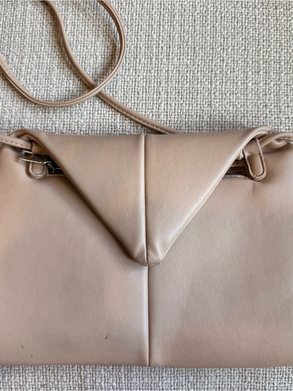 SHEIN Taupe Foldover Crossbody Purse – Soft Leather Feel